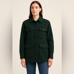Nordstrom Utility Shacket Jacket Green Ponderosa Size L NWT Wool Blend